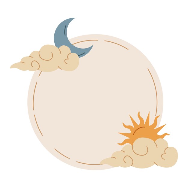 Diseño de elementos de luna y sol.