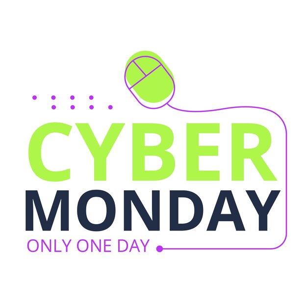 Diseño de etiquetas de ventas de Cyber Monday