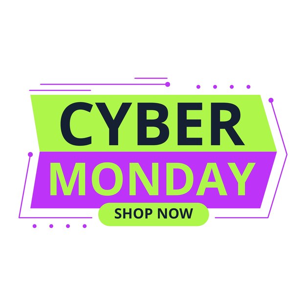 Diseño de etiquetas de ventas de Cyber Monday