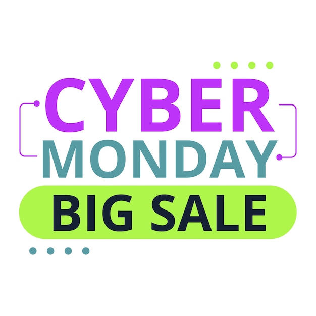 Diseño de etiquetas de ventas de Cyber Monday