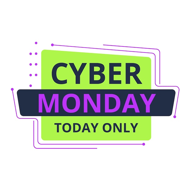 Diseño de etiquetas de ventas de Cyber Monday