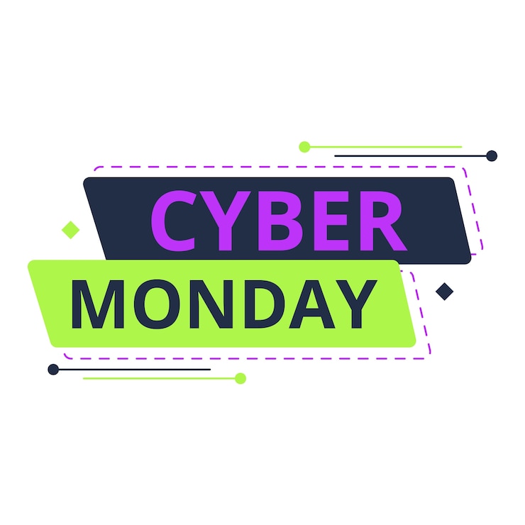 PSD gratuito diseño de etiquetas de ventas de cyber monday