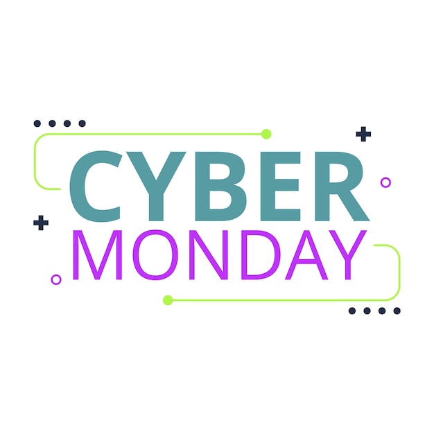 Diseño de etiquetas de ventas de Cyber Monday