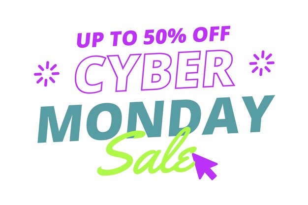 Diseño de etiquetas de ventas de Cyber Monday