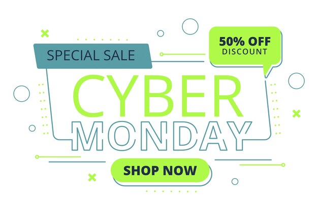 Diseño de etiquetas de ventas de Cyber Monday
