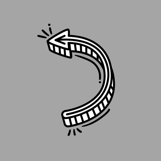 Diseño de flecha dibujada a mano