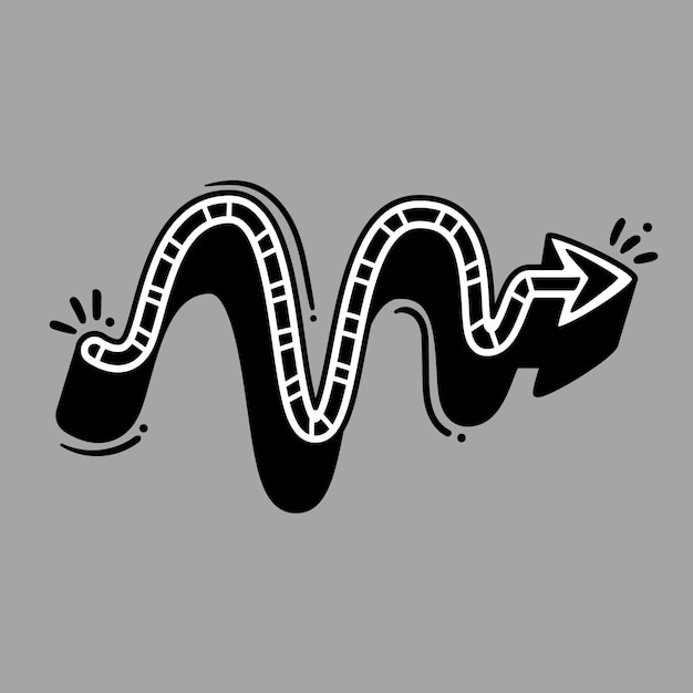 Diseño de flecha dibujada a mano