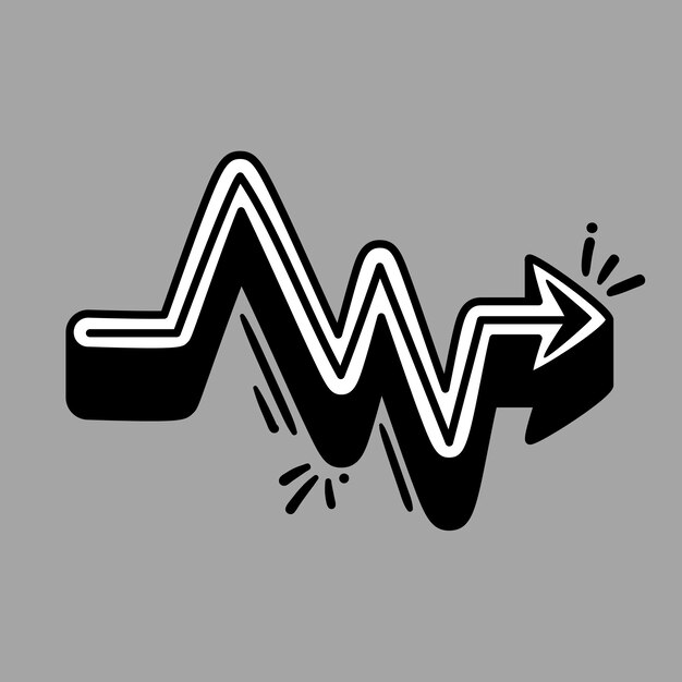 Diseño de flecha dibujado a mano