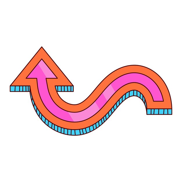 Diseño de flecha de estilo de dibujos animados