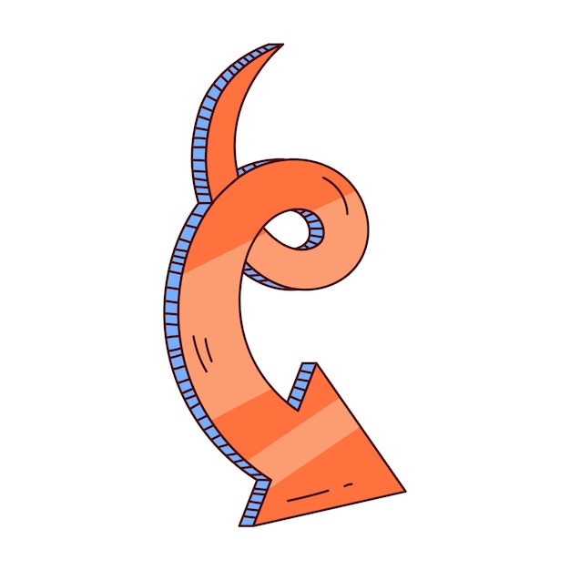 Diseño de flecha de estilo de dibujos animados