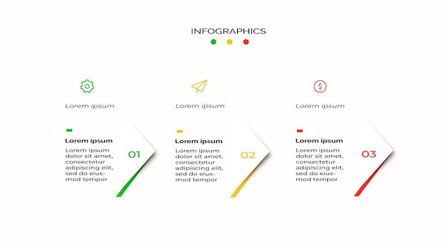 Diseño de flecha infográfica con cuatro pasos.