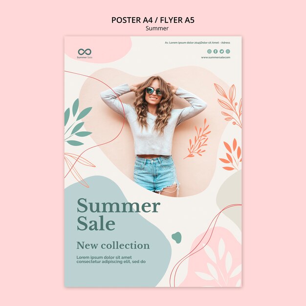 Diseño de flyer de colección de verano