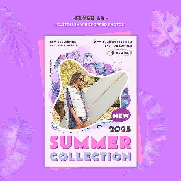 Diseño de flyer de colección de verano