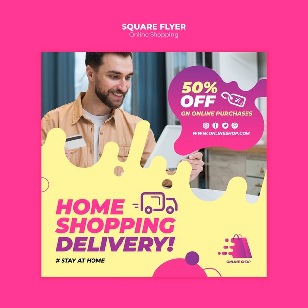 Diseño de flyer de compras en línea