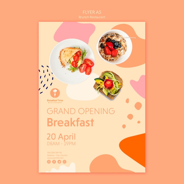 Diseño de flyer para el desayuno de inauguración
