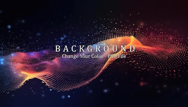 Diseño de fondo de tecnología de partículas onduladas abstractas IA generativa