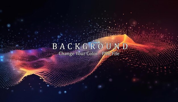 Diseño de fondo de tecnología de partículas onduladas abstractas IA generativa
