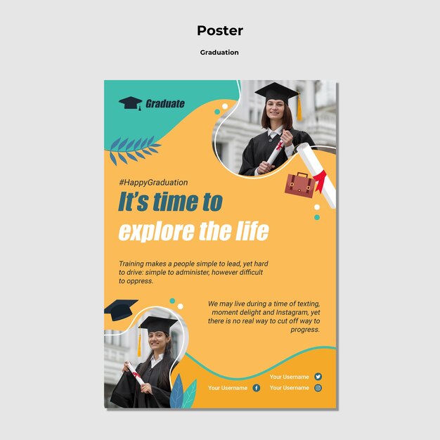 PSD gratuito diseño de graduación de diseño de carteles.