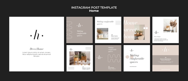 PSD gratuito diseño de hogar posts de instagram