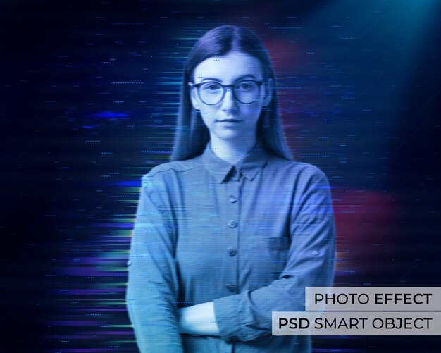 Diseño de holograma de efecto fotográfico.
