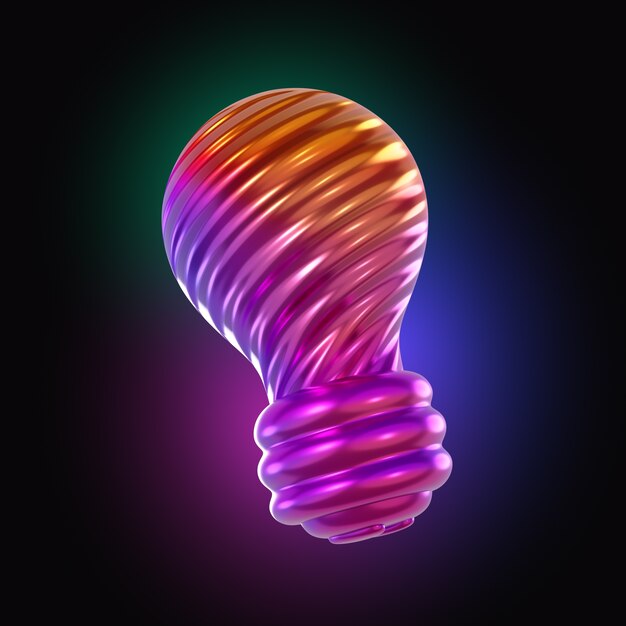 Diseño del icono de la bombilla de neón