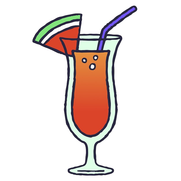 Diseño de icono de cóctel dibujado a mano