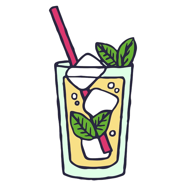 Diseño de icono de cóctel dibujado a mano