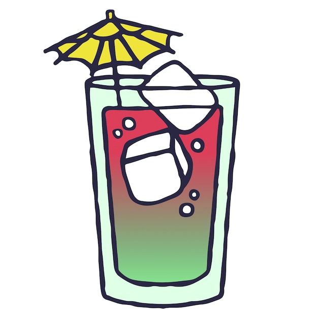 Diseño de icono de cóctel dibujado a mano