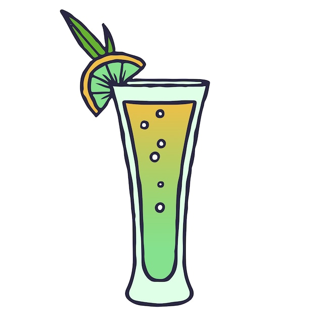 Diseño de icono de cóctel dibujado a mano