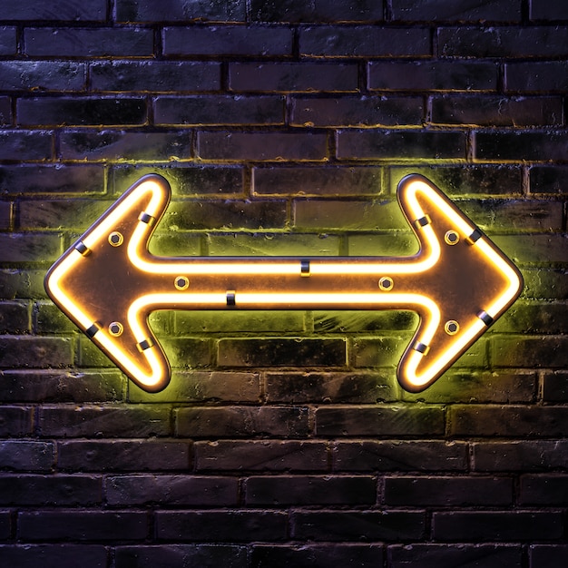 Diseño del icono de neón con flecha
