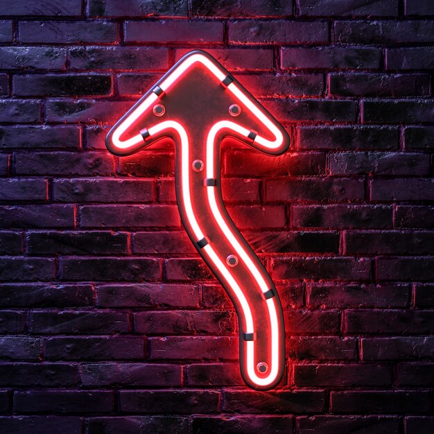 Diseño del icono de neón con flecha