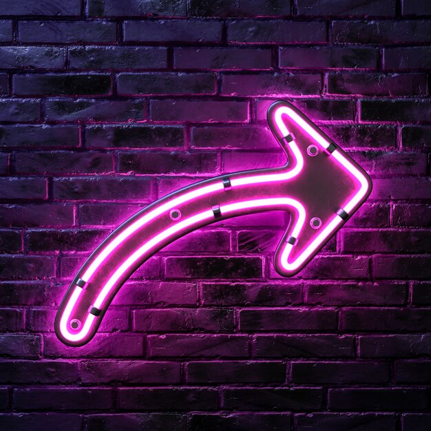 Diseño del icono de neón con flecha
