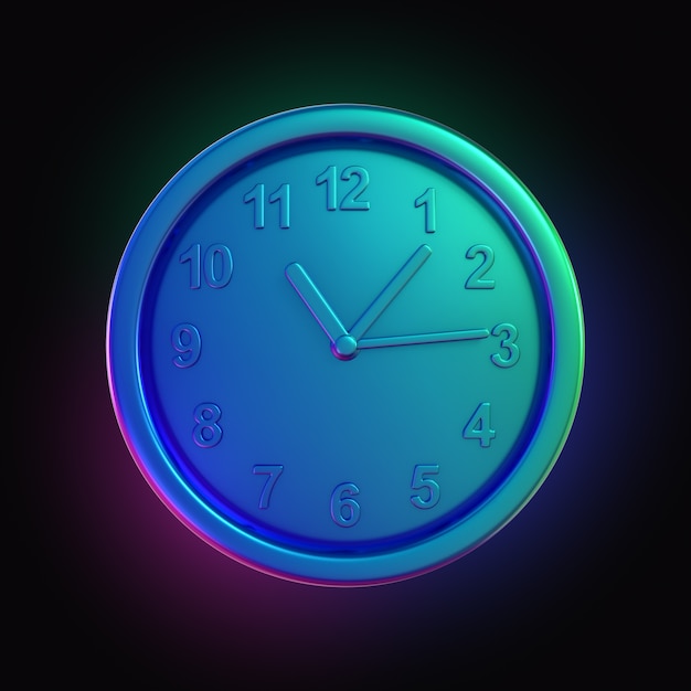 Diseño del icono del reloj de neón