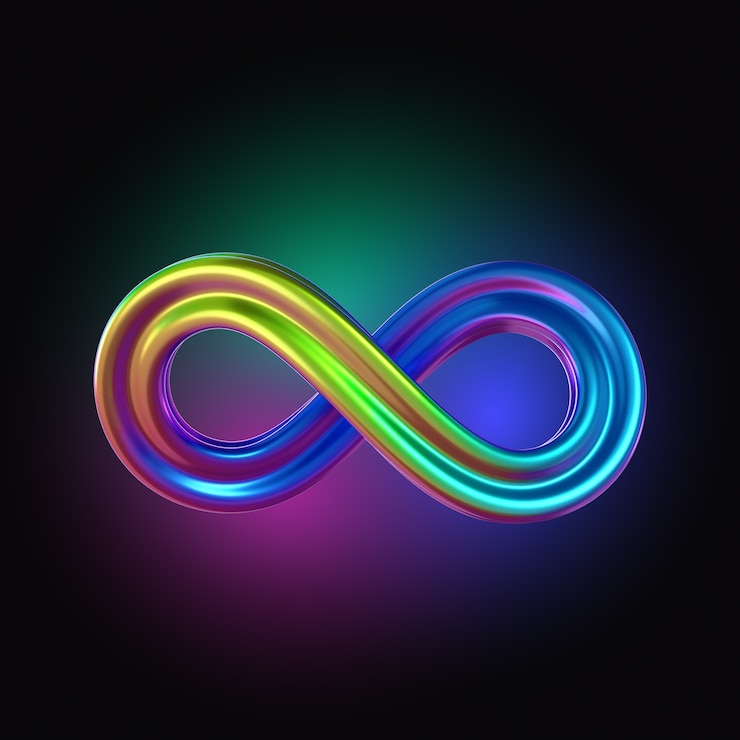 PSD gratuito diseño de iconos infinitos de neón