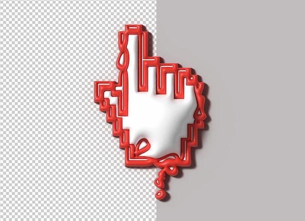 Diseño de ilustración 3d del cursor del mouse de mano