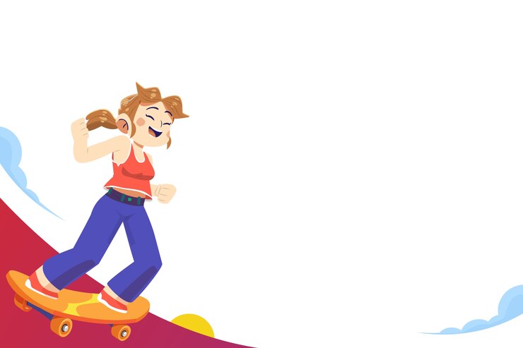 PSD gratuito diseño de ilustración de patineta