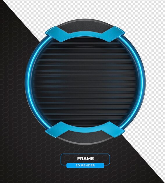 Diseño de interfaz circular futurista en renderizado 3D con fondo transparente