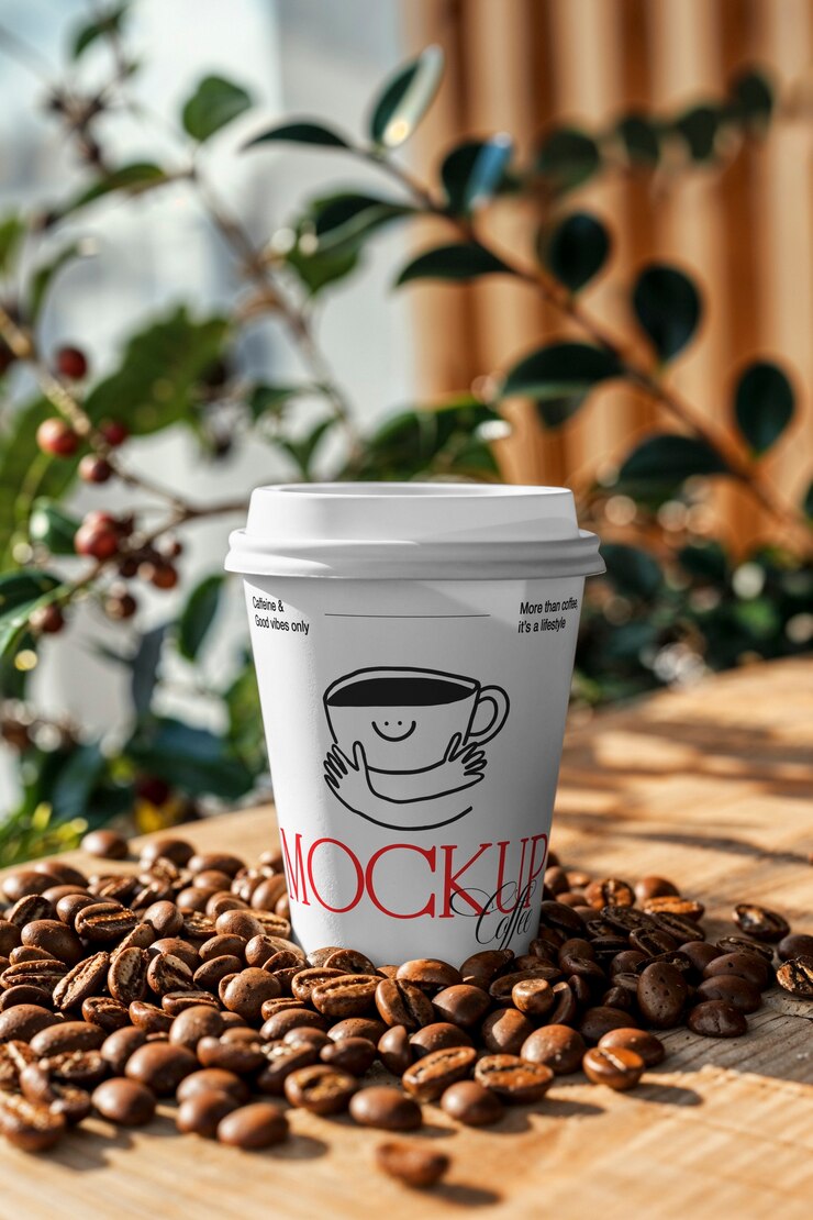 PSD gratuito diseño de maqueta de marketing de la cafetería
