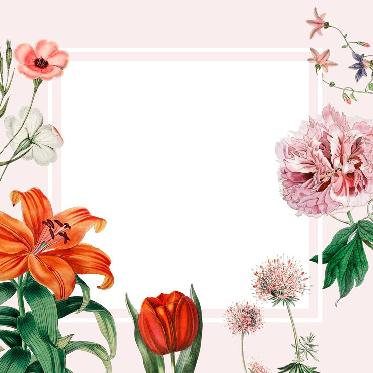 PSD gratuito diseño de marcos florales