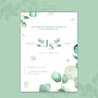 PSD gratuito diseño minimalista de invitación de boda