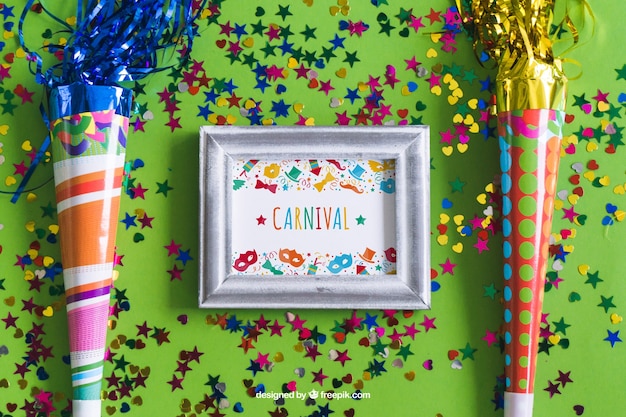 Diseño de mockup de marco de carnaval