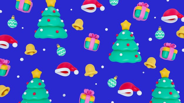 Diseño de patrón de navidad de renderizado 3d