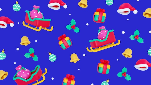 PSD gratuito diseño de patrón de navidad de renderizado 3d