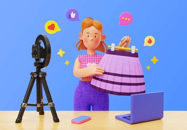 Diseño de personajes influyentes de moda