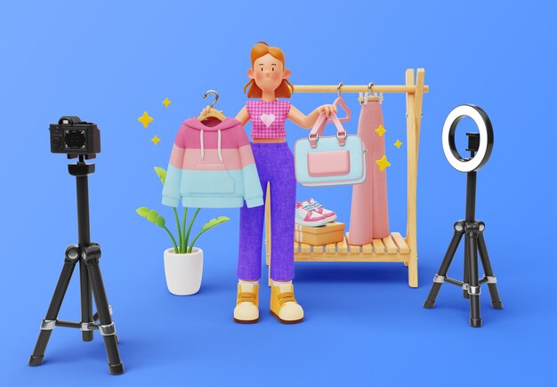 Diseño de personajes influyentes de moda
