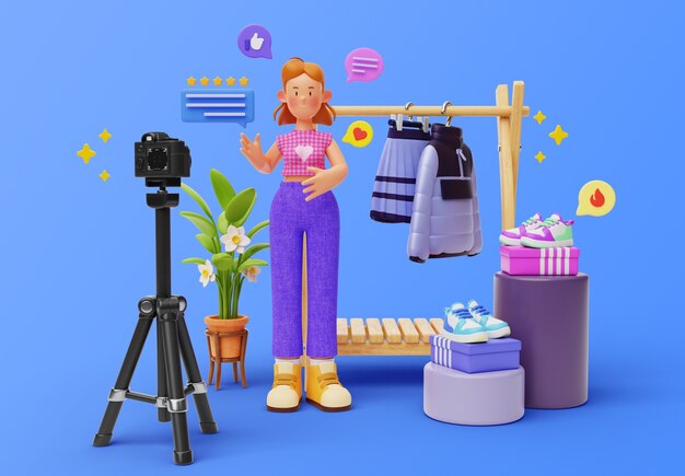 Diseño de personajes influyentes de moda