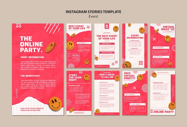Diseño plano 2d y 3d mashup instagarm stories design