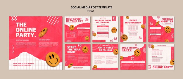 Diseño plano 2d y 3d mashup instagram post design
