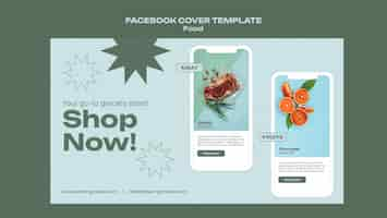 PSD gratuito diseño plano comida deliciosa portada de facebook