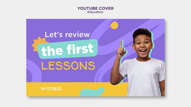 Diseño plano concepto de educación banner de youtube portada de youtube
